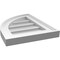 Ekena Millwork Quarter Round Top Left Surface Mount PVC Gable Vent w/ 2"W x 1-1/2"P Brickmould Frame, 12"W x 16"H GVPQL12X1602SN - alternate 3